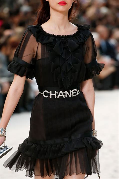 chanel long black dress rtw ss 2019|Chanel dresses for women.